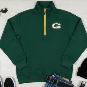 NWT NFL Team Apparel Green Bay Packers Men’s 1/4 Zip Pullover - Green - Size M